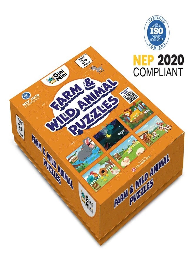 GiniMini Farm & Wild Animals Puzzle for Kids 2 3 4 5 Years | Educational 2 Piece Puzzle for Memory & Motor Skills | Return & Birthday Gifts for Boys & Girls - Image 4